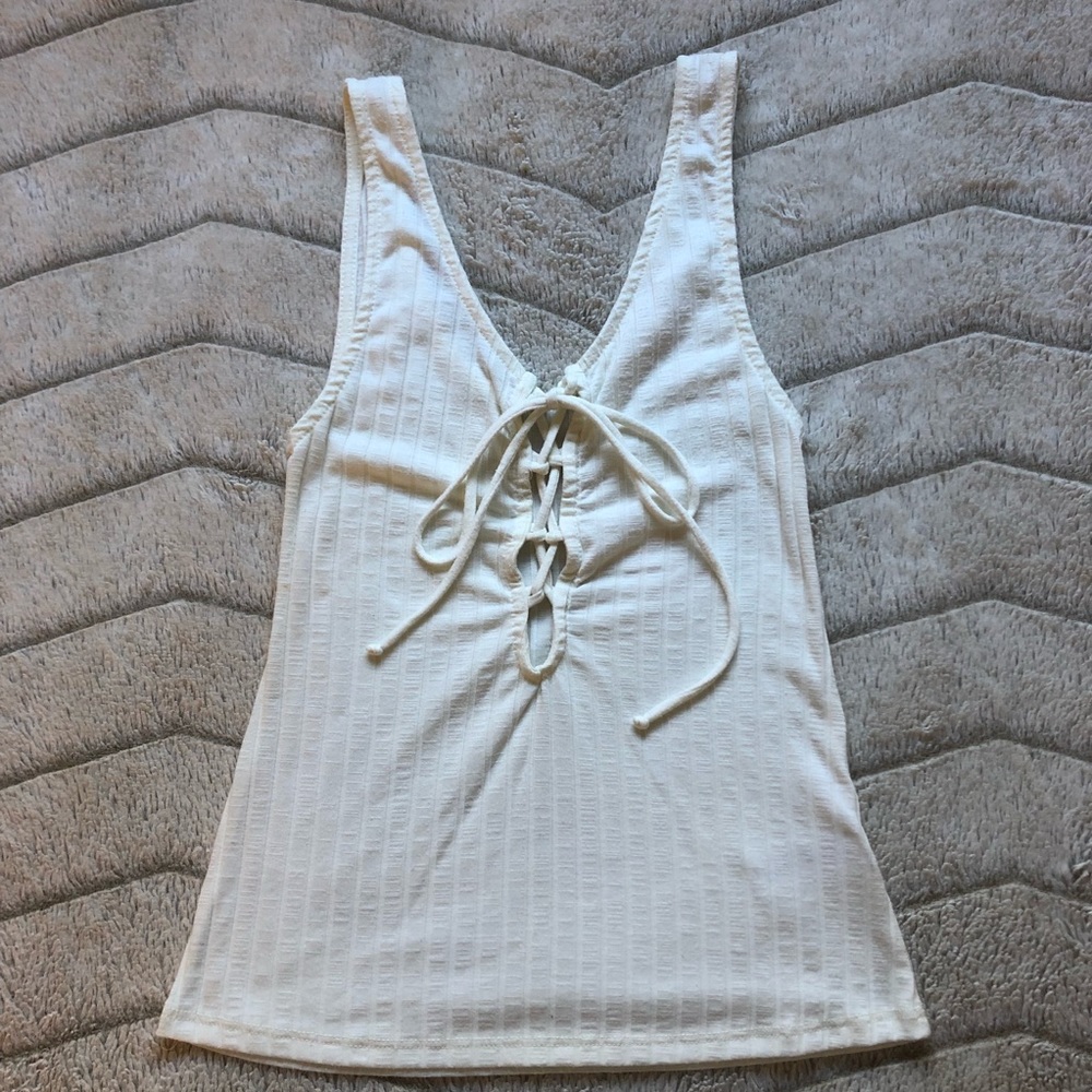 Urban Outfitters ribbed lace up tank top